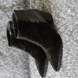 Vaneli black stripped velvet booties
